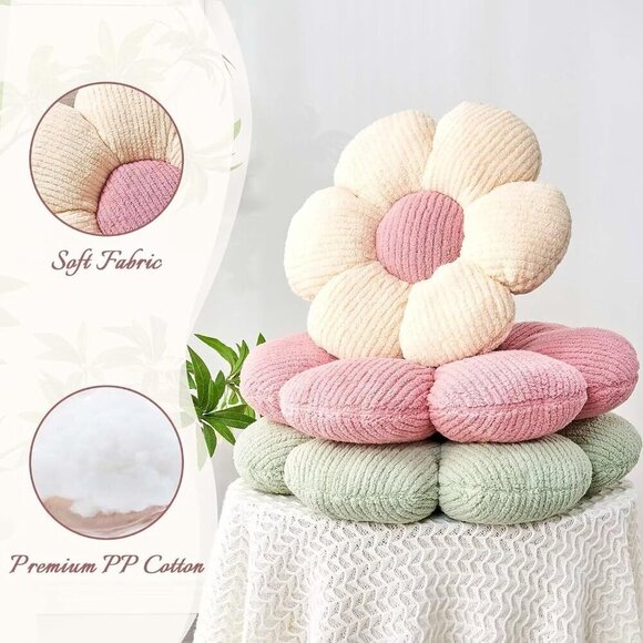 14.9" Flower Pillow Decor Cute Flower Shaped Floor Pillow Aesthetic Flower - Picture 4 of 6